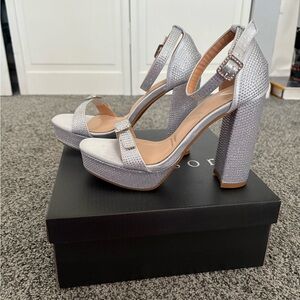 Elegant Silver High Heel Sandals